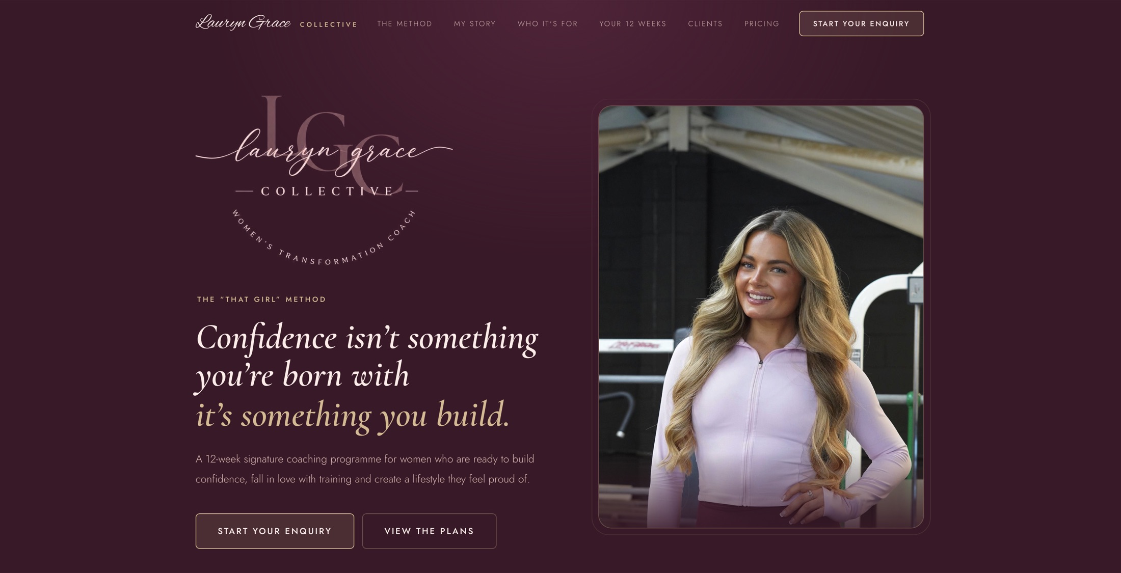 The Lauryn Grace Collective homepage, a client website built by Nurtra Web Design.